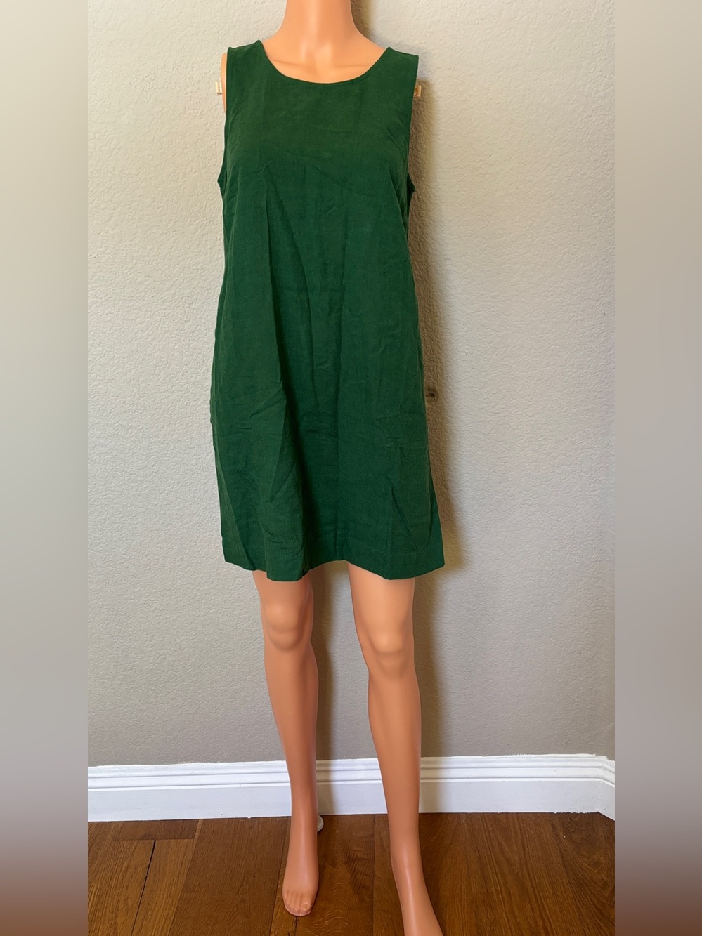 NWT J.Crew Women’s Size 2 Green Linen Blend Sleeveless Shift Dress $98